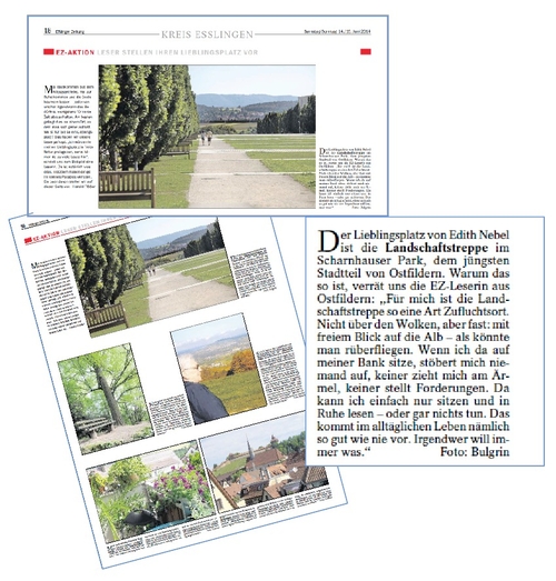 Collage: Ausrisse aus der Eßlinger Zeitung vom 14./15.06.2014